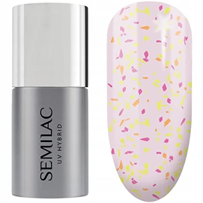 Bild av T26 Semilac UV nagellack Top No Wipe Matta Peach Galaxy 7 ml
