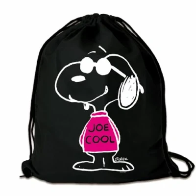 Bild av Logoshirt® Serier jordnötter Snobben Joe Cool Pink I tryckt gymväska tygryggsäck 100 % bomull AZO fri Svart original licensierad design,