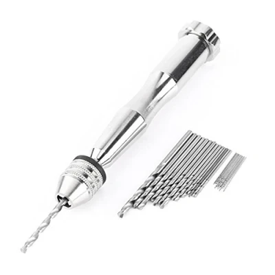 Bild av Walfront Twist Drill Bits Pin Vise Hand with 25Pcs HSS Bit Set Chuck Handle Range 0.3 3.6mm