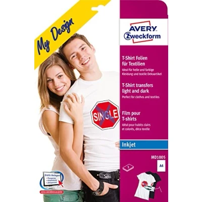 Bild av Avery Zweckform My Design Textilfolie für helle und farbige Textilien A4 (210 x 297 mm) 5 ark mønsteroverførsler