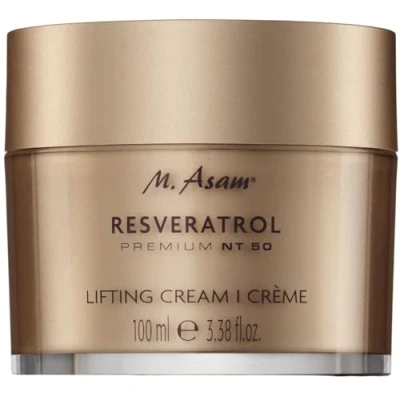 Bild av M. Asam resveratrol Premium NT50 lyftkräm XXL (100 ml) anti aging kräm med för slät och synligt lyftad hud hyaluron kräm, ansiktsvård alla hudtyper