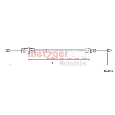 Bild av METZGER 10.4736 Câble De Frein avant 500/305 COFLE CITROËN: C8, Jumpy II MPV, I Van, PEUGEOT: 807, Expert I, FIAT: Scudo Van
