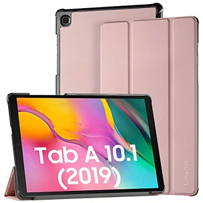 Bild av EasyAcc Skal Fodral Kompatibel med Samsung Galaxy Tab A 10.1 2019 T510/ T515, Ultratunn stativfunktion Slim PU Läder Skal, Rose Gold
