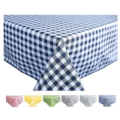 Bild av Home Direct Rektangulär oljeduk PVC avtorkningsbar bordsduk bordsskydd 140 cm x 200 55 78 Gingham rutig blå