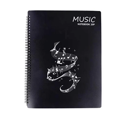 Bild av Pärm för musikavdelare, brevlåda ark i A4 format, med 20 sidor/40 fickor, clef skrivbar musikdokumentväska instrumentljud