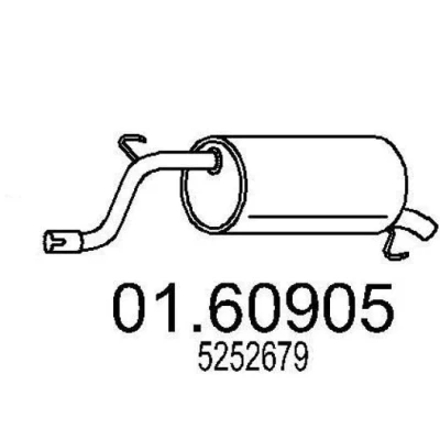 Bild av MTS 01.60905 Silencieux arrière 1050 OPEL: Corsa D 3/5 portes