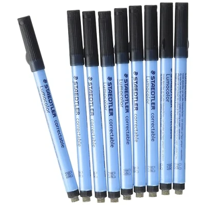 Bild av Staedtler 305 M 9 Lumocolor correctable Folienstift Spitze, circa 1.0 mm, 10 Stück im Kartonetui, schwarz, VE