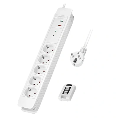 Bild av LogiLink LPS402 grenuttag 5 vägs fjärrkontroll för upp till 2 samtidigt, x CEE 7/3 (skyddskontakt), kabellängd: 1,5 m