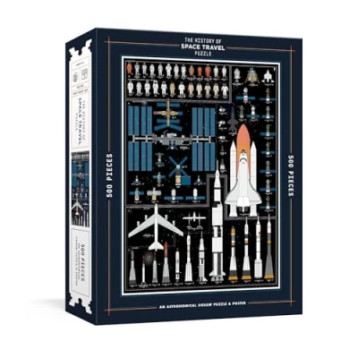 Bild av The History of Space Travel Puzzle: Astronomical 500 Piece Jigsaw Puzzle &amp; Poster : Puzzles for Adults