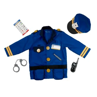 Bild av Melissa &amp; Doug polis rollspel set Kostym barn Polisväst för Halloween 3+ Present till pojkar eller flickor