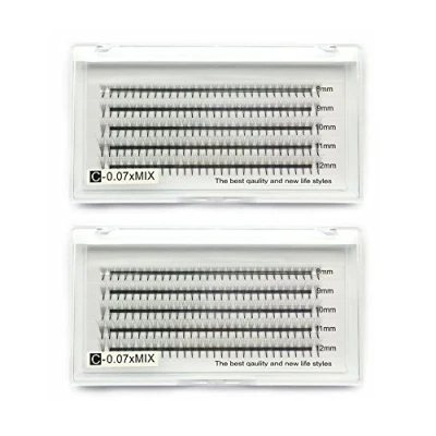 Bild av 2 st EMEDA volymfransar 5D 0,07mm C curl, klusterögonfransar 8mm 9mm 10mm 11mm 12mm, ryska volymögonfransförlängningar för salong, ögonfransar (5D*2pcs)
