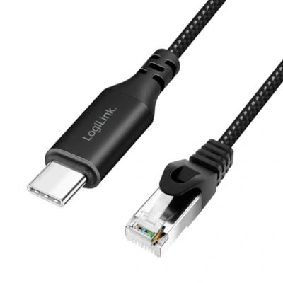 Bild av LogiLink CU0410 aktiv USB 3.2 (typ C) till nätverk (RJ45) anslutningskabel 1 Gbps, m