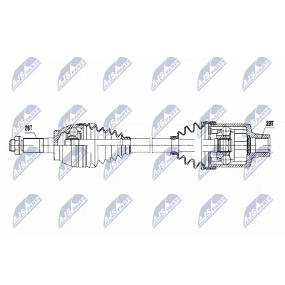 Bild av NTY NPW MZ 051 Arbre de transmission Essieu avant droit, 586 boîte vitesses manuelle MAZDA: 3 5 portes,