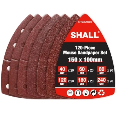 Bild av SHALL 120 pieces sanding plates, mouse paper, pads, various grain sizes 40/60/80/120/180/240