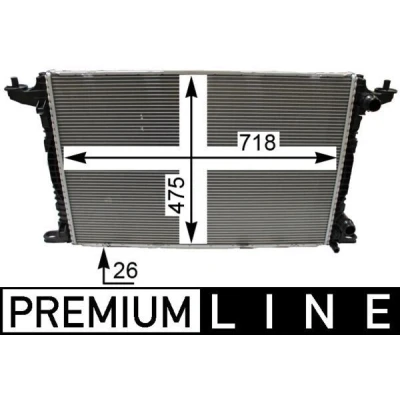 Bild av MAHLE ORIGINAL CR 2179 000P radiateur du moteur 718 475 26 Grille de soudée AUDI: A4 B9 Berline, Avant, A5 Coupe