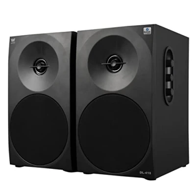 Bild av Woxter Dynamic Line 410 BT Stereo 2.0 (150 W effekt, Bluetooth, trä, 4, woofer, 2 diskantare, 3,5 mm, RCA, basreflexkontroll (volym, höjder, bas) högtalare, svart färg