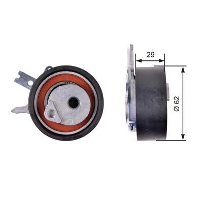 Bild av GATES T43218 Poulie tendeur, courroie crantée Tru Power CHRYSLER: GRAND 5OYAGER 5, JEEP: WRANGLER 3, DODGE: Nitro SUV