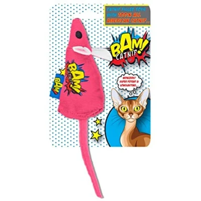 Bild av Bam ! Toy with Catnip 10 cm Mouse Pink (503319006087)
