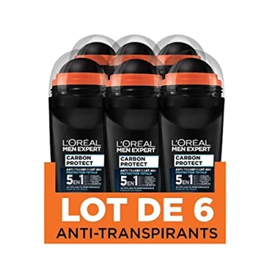 Bild av L&#039;Oréal Men Expert Carbon Protect Ice Fresh roll on deodorant, 6 x 50 ml