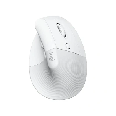 Bild av Logitech Lift för Mac Trådlös Vertikal Ergonomisk Mus, Bluetooth, Tysta klick, Tyst smarthjul, 4 programmerbara knappar, Kompatibel med macOS/iPadOS/MacBook/iMac/iPad Vit