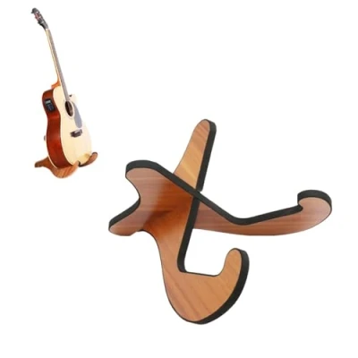 Bild av ZHYUAN Gitarrstativ, ukulelestativ, trä halkskydd musikinstrumentstativ, träukulelestativ, gitarrstativ trä, avtagbart stativ för musikinstrument