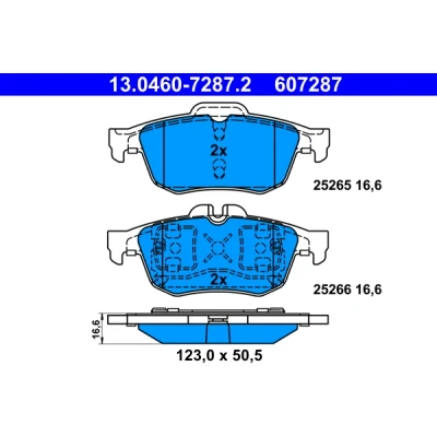 Bild av ATE 13.0460 7287.2 Jeu de plaquettes frein préparé pour indicateur d&#039;usure, contact signal d&#039;usure exclu RENAULT: Latitude