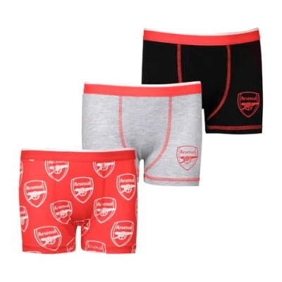 Bild av Arsenal F.C. Boxers för pojkar Boxershorts 3 pack gåvor multipack underkläder kalsonger varor, Röd, 10 11 Years