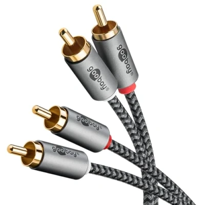 Bild av Goobay 65293, 2 x RCA, Hankoppling, m, Grå