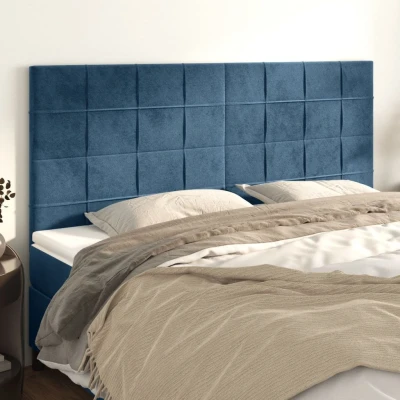 Bild av vidaXL Huvudgavlar 4 st mörkblå 90x5x78/88 cm sammet, huvudgavel, gavel, sänggavel i huvudgavlar, gavlar, sänggavlar sammet