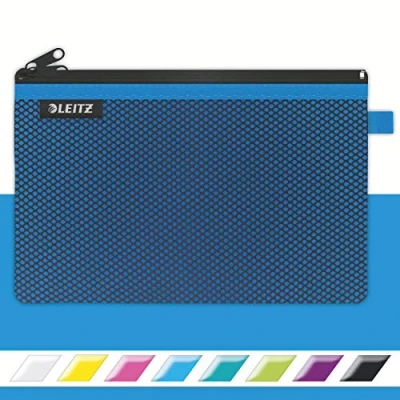 Bild av Leitz WOW Fodral med två fickor, dragkedja, nylon, tvättbar, large (23 x 15 cm), blå, 40130036