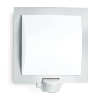 Bild av Steinel Utomhuslampa L 20 S silver, vägglampa med 180 rörelsedetektor, max. 10 m räckvidd, slagtålig, E27, 60 W