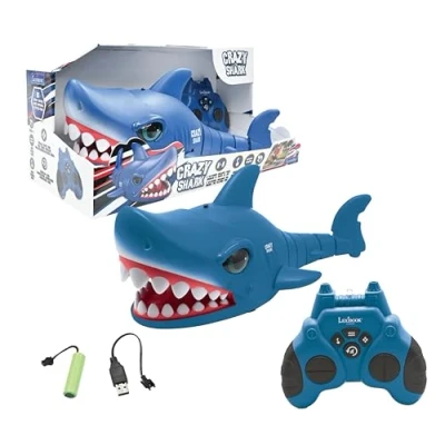 Bild av Lexibook Crazy Shark Fjärrstyrd haj, upp till 5 km/h, automatiska jakt och danslägen, programmerbar, musikeffekter, blå, SHARK01