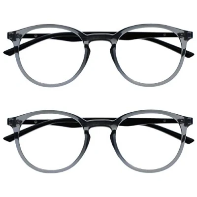 Bild av Opulize Met 2 pack blåljusblockerande läsglasögon datorspel grå svart herr dam BB60 7 +1,00
