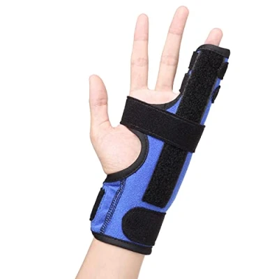 Bild av Scurnhau Pinky fingerskena, justerbar 4:e eller 5:e metakarpal fingerskena handskena för boxerfraktur, artrit, seninflammation, XS