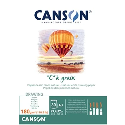 Bild av Canson 400060578 C a grain ritpapper, A3, naturvit