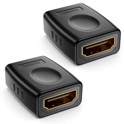 Bild av deleyCON 2 Stycken HDMI Adapter Kopplingsanslutning Standard Uttag Typ A 4K Ultra HD UHD 3D Full 1080p HDR ARC Highspeed med Ethernet