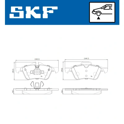 Bild av SKF VKBP 80205 Jeu de plaquettes frein préparé pour indicateur d&#039;usure