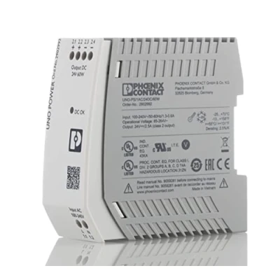 Bild av Phoenix UNO PS/1AC/24DC/ 60W, Universal, inomhus, 85 264 V, 45/65 hz, 60 W, 24 V