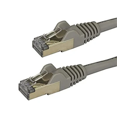 Bild av StarTech.com 2m Gray Cat6a / Cat 6a Shielded Ethernet patch cable 2 m grey Grå meter