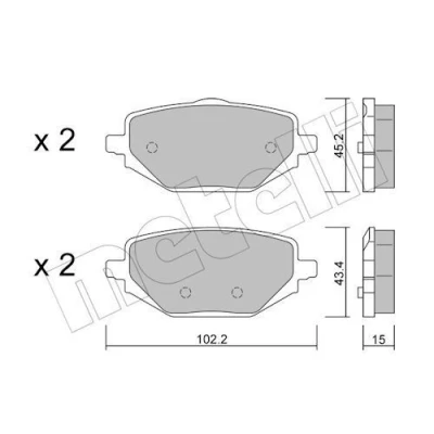 Bild av METELLI 22 1324 0 Jeu de plaquettes frein contact signal d&#039;usure exclu RENAULT: Captur II
