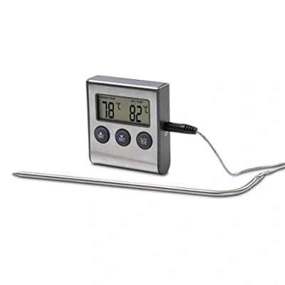 Bild av Xavax 2 i 1 digital stektermometer (med köksklocka, avtagbar temperaturgivare, grilltermometer ugnstermometer köttermometer)