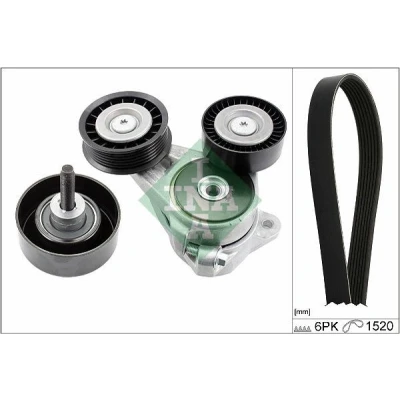Bild av INA 529 0376 10 Jeu de courroies trapézoïdales à nervures Contrôler et changer roue libre alternateur si nécessaire FORD: Focus 2, C Max, Max