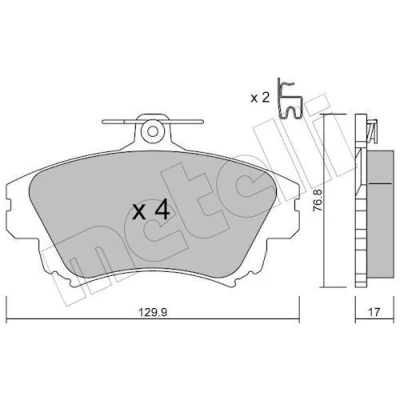 Bild av Bromsbeläggssats, skivbroms METELLI 22 0286 0