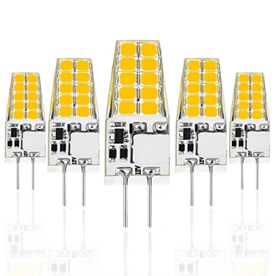 Bild av VFDC G4 LED lampa 5 W, kallvita 6 500 K, ersättning för halogenlampor 50 LM, 12 V AC/DC, piedestallampor, ingen flimmer ej dimbar, pack