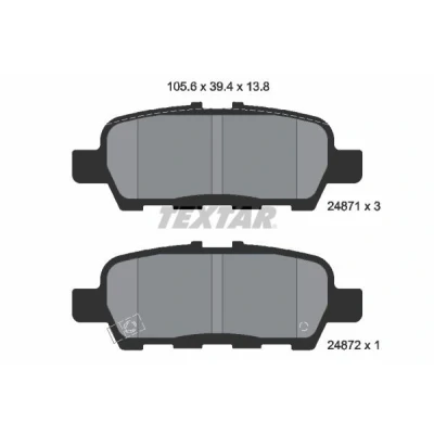 Bild av TEXTAR 2487101 Jeu de plaquettes frein avec indicateur d&#039;usure NISSAN: X Trail, Pulsar 3/5 portes, Murano II, SUZUKI: Grand Vitara 2 SUV