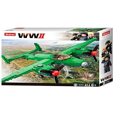 Bild av Sluban klämbyggstenar SL95559, WWII allierad bomber (312 delar)[M38 B0688], spelset, klämbyggstenar, soldater, med spelfigur, Army WWII, flerfärgad