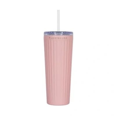 Bild av Flamingueo Termosmug Termosflaska med Sugrör, Rese Termosmugg, Rostfritt Stål, Kall Dryck 24h och Varm 10h, Tumbler, Isolermugg, 0,8L