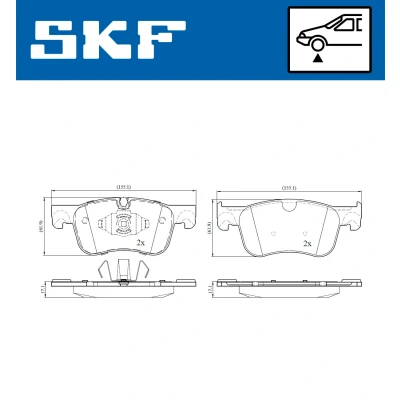 Bild av SKF VKBP 80086 Jeu de plaquettes frein préparé pour indicateur d&#039;usure