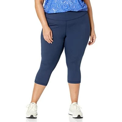 Bild av Amazon Essentials kvinnors aktiv skulptur hög midja capri leggings (finns i plusstorlek), marinblå, XX Large