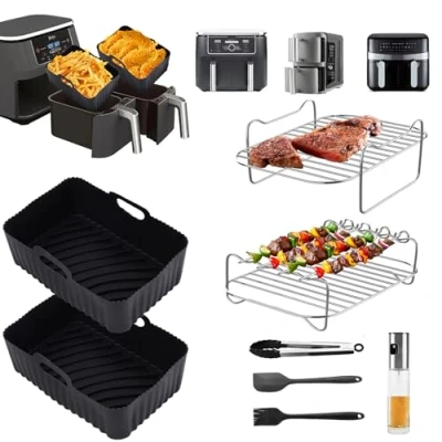 Bild av Ninja Varmluftsfritös tillbehör, 2024 nya Fooditillbehör för Dual AF500EU, AF400EU, AF300EU, Double Stack XL SL400EU, 8 st airfryer tillbehör Foodi silikonform
